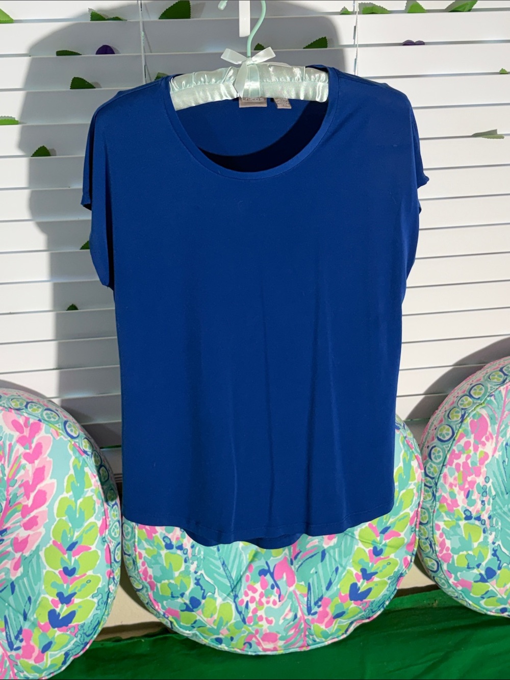 Chico's Short Sleeve Crewneck Tee in Deep Blue